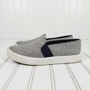 Vince Women's Blair Gray Canvas Slip On Casual Athleisure Comfy Sneaker D736
